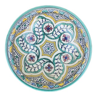 21st Century Moroccan Hand Painted Pottery Plate, Multicolor Lhlm 10-5 For Sale