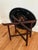 Victorian Victorian Papier Mâché Black & Gold Tea Tray on Stand For Sale - Image 3 of 9