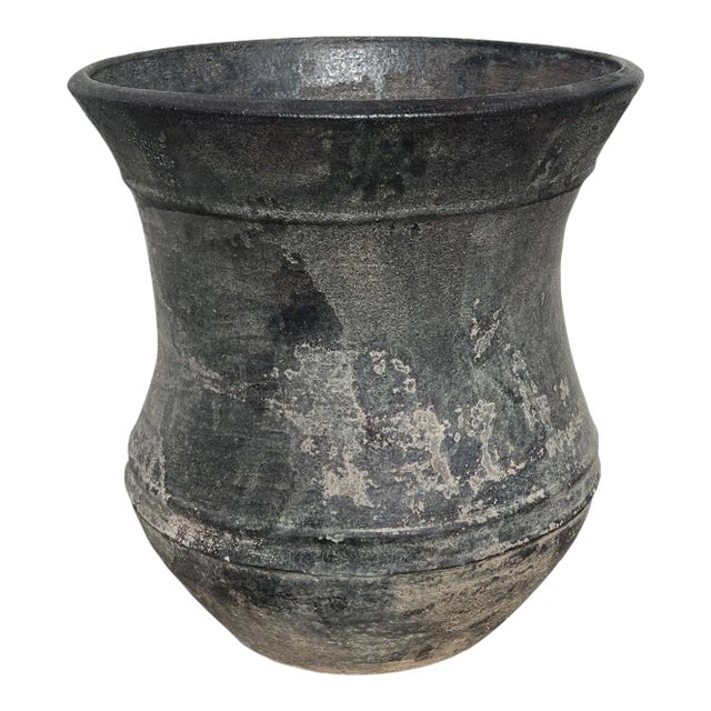 Bell Black Earth Ware Vintage Pot Planter Small For Sale