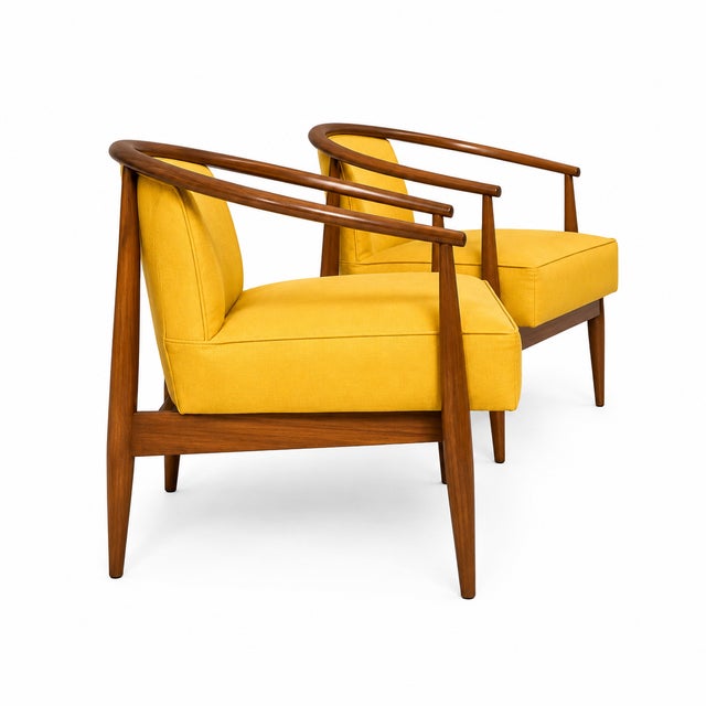 Mid Century Lounge Chairs-Pair For Sale - Image 4 of 5