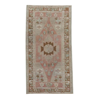 Vintage Turkish Oushak Rug 3'10 X 7'7 For Sale