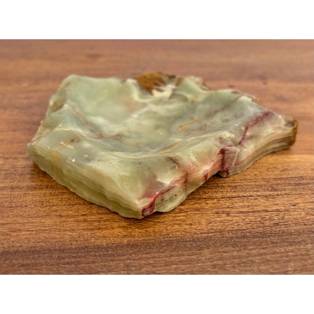 Vintage midcentury green and brown Italian onyx ashtray in a raw natural form. Most items found at Pub & Oasis are vintage...