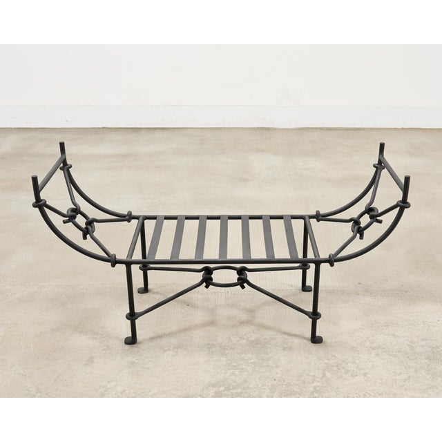Neoclassical Style Horned Aluminum Bench After Diego Giacometti For Sale - Image 11 of 18