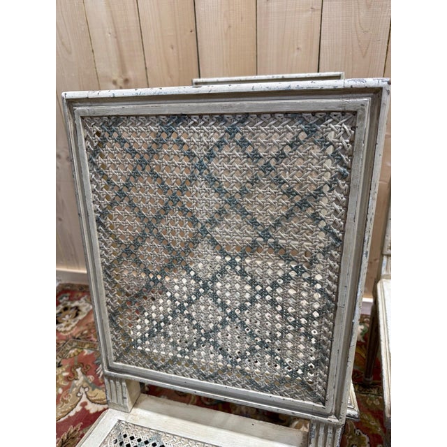 Antique Louis XVI Cane Chairs with Painted Wood, 1890s, Set of 6 For Sale - Image 4 of 10