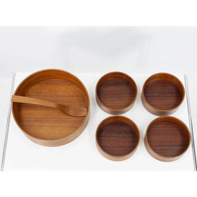 Wood Vintage Teak Salad Serving Set, 1960s, Set of 6 For Sale - Image 7 of 8