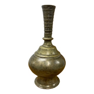 Antique Mughal Indian Bronze Wine Bottle Vessel For Sale