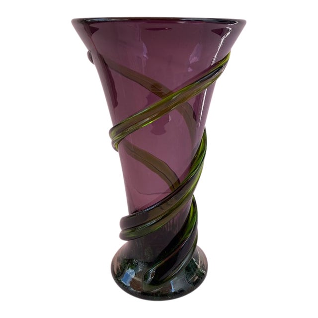 Murano Art Glass Amethyst Vase Chairish