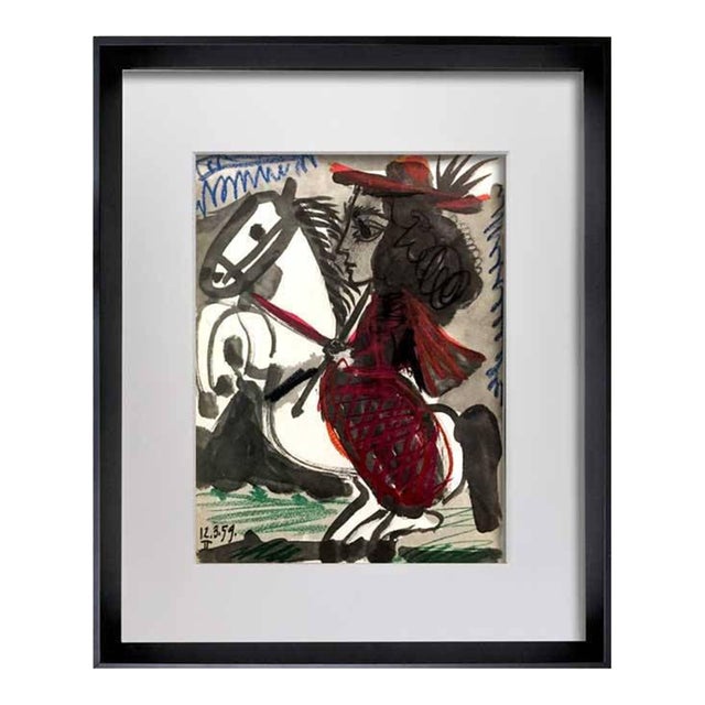 Pablo Picasso Lithograph Limited Edition "12.3.59 Ii" W/ Cat. Ref. C112 + Frame For Sale