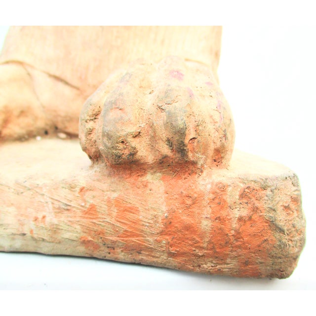 Vintage Brick Sphinx Garden Statue For Sale - Image 13 of 16