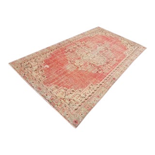 1960s Orange Handknotted Turkish Floor Carpet For Sale