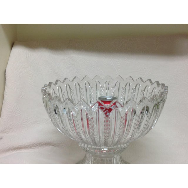 Antique Eapg Punch Bowl & Stand Duncan Miller Mardi Gras- 2 Pieces For Sale - Image 10 of 12