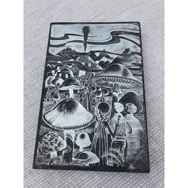 Mid Century Mushroom Printing Plate Block For Sale In New York - Image 6 of 12