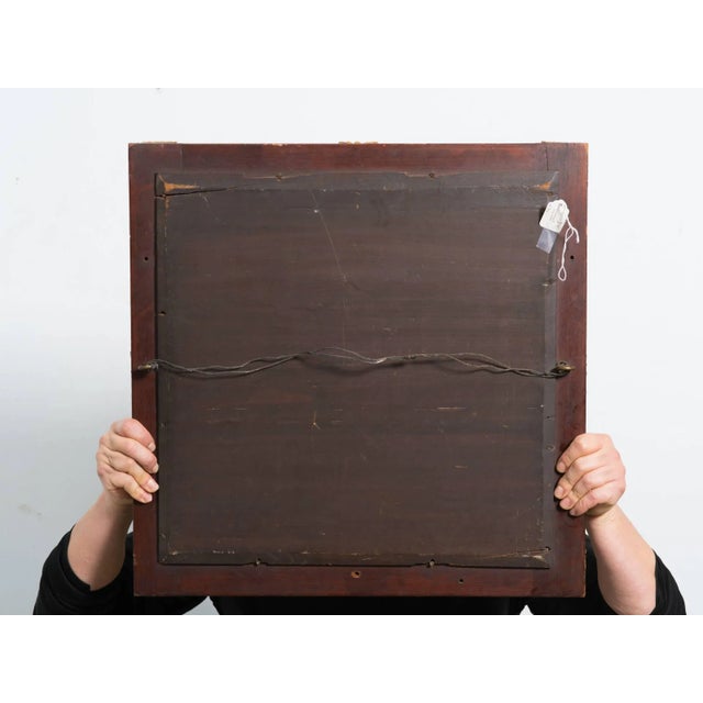 1920s classical bronze wood mirror.