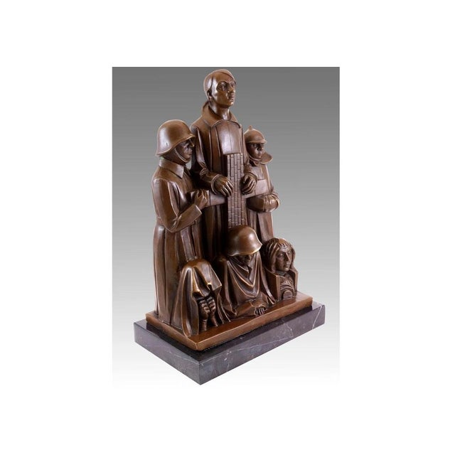 Memorial Sculpture, 20th Century, Bronze For Sale - Image 6 of 9