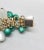 White Vintage Signed Napier Goldtone Green & White Moonglow Beaded Bracelet For Sale - Image 8 of 9