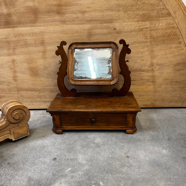 Louis Philippe Style Dressing Mirror in Walnut and Mercury, 19th Century For Sale - Image 3 of 15