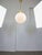 Mid-Century Modern Mid-Century Italian Opaline and Brass Globe Pendant Lamp For Sale - Image 3 of 18