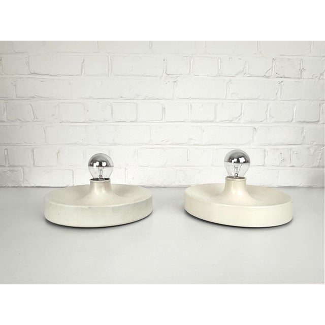 German White Wall Lights, 1960s, Set of 2 For Sale - Image 15 of 16