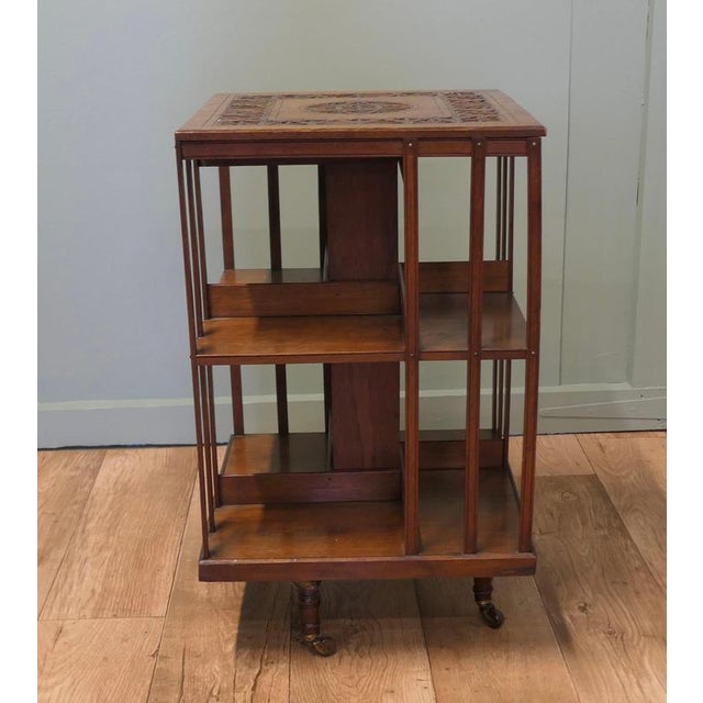 Antique Revolving Oak Bookcase, 1900 For Sale - Image 3 of 7