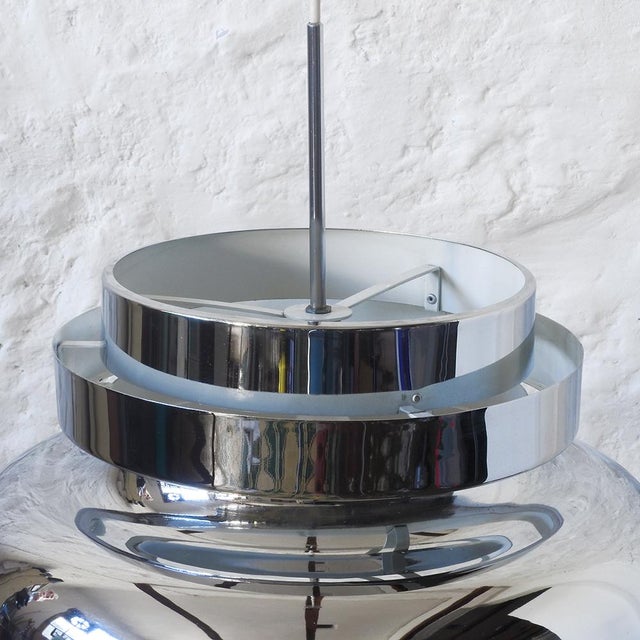 Metal Scandinavian Space Age Pendant Lamp from Morant, 1970s For Sale - Image 7 of 15