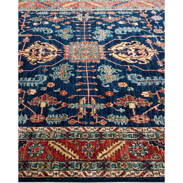 Solo Rugs Serapi One-of-a-Kind Hand-Knotted Runner Rug - Blue 6' 1" x 8' 10" For Sale - Image 4 of 8