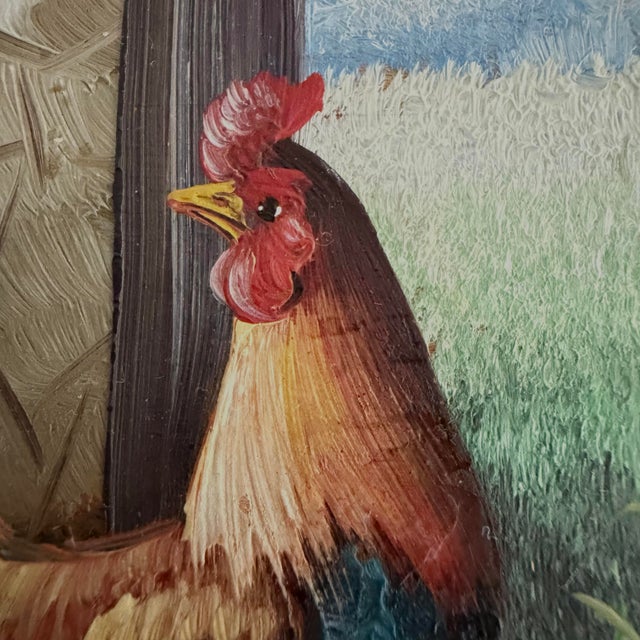 20th Century Chicken Painting For Sale - Image 9 of 10