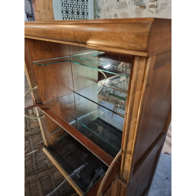Wood Vintage Modular Mahogany Bar Cabinet in the style of Globe Wernicke, 1960s For Sale - Image 7 of 18