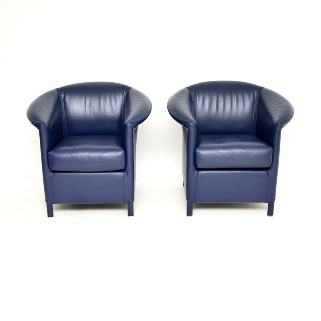 A stylish and very comfortable pair of vintage leather armchairs by Wittmann. They were made in Austria, they date from...