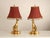 High Quality Pair Of Egyptian Revival Table Lamps Featuring Seated Greyhound Figures With Gilt Finish Mounted On...