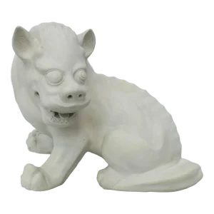 Late 20th Century Chinese Porcelain Bisque Foo Dog