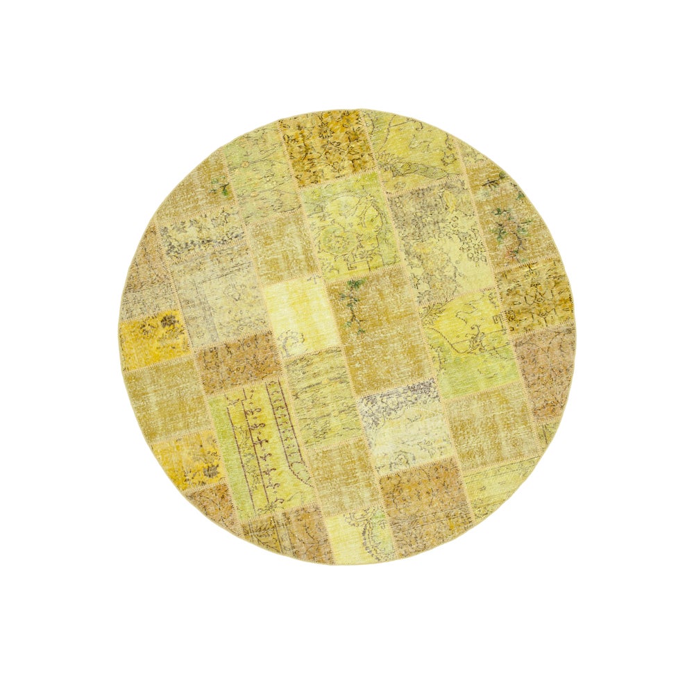 Vintage Handmade Round Rug | Chairish