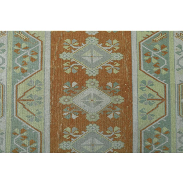 1970s 1970s Vintage Turkish Handmade Wool & Cotton Orange Area Rug For Sale - Image 5 of 11
