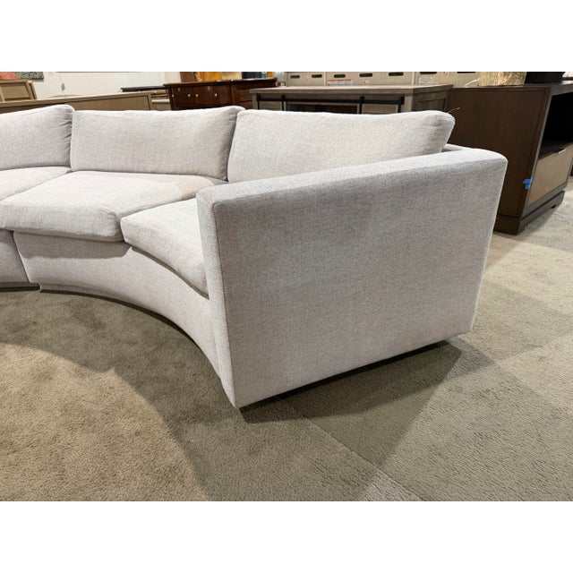 Nathan Anthony Gray Curved Sofa For Sale - Image 4 of 9