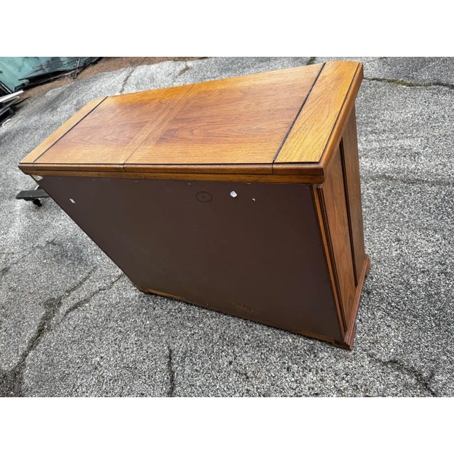 Thomasville Late 20th Century Thomasville Furniture Rustic Walnut Flip Top Server/Bar For Sale - Image 4 of 9