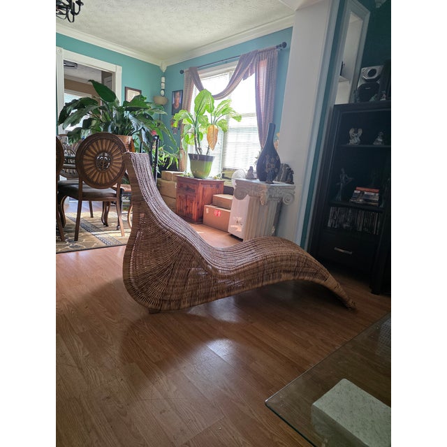 Vintage Rattan Chaise Lounge by Carl Öjerstam for Ikea For Sale - Image 10 of 11