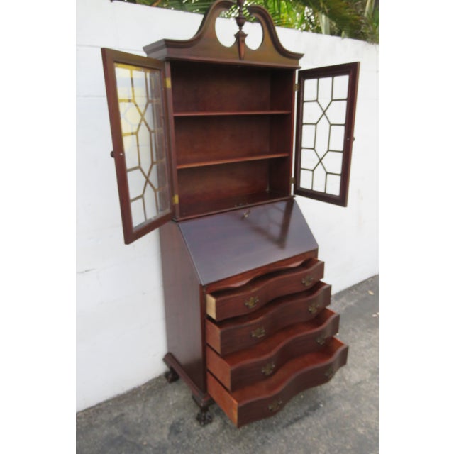 Mahogany Ball and Claw Feet Tall Secretary Desk 5891 For Sale - Image 10 of 12