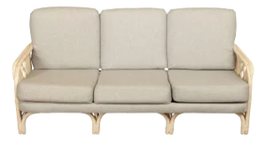 Brighton Pavilion Style Vintage Rattan Three-Seat Sofa