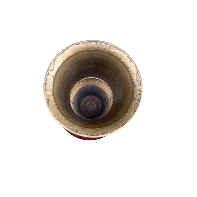 Hollywood Regency Mid 20th Century Chinese Brass Vase or Umbrella Holder For Sale - Image 3 of 16