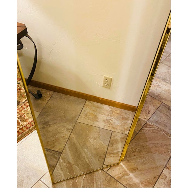 Mid-Century Modern Tri-Panel Dual-Sided Full Length Mirror For Sale - Image 11 of 11