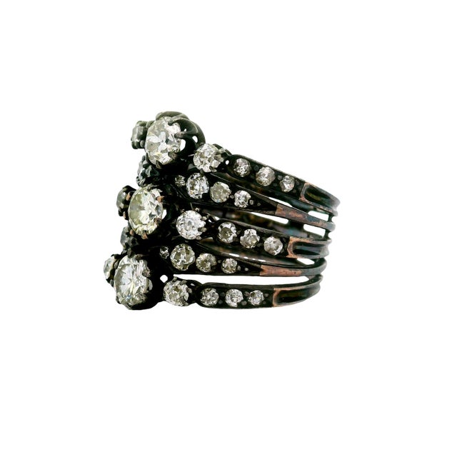 Late 19th Century Late 19th Century Antique Diamond 14k Gold Ring, Size 7.25 For Sale - Image 5 of 6