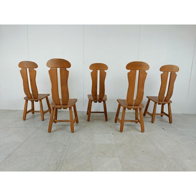 Wood Vintage Dining Chairs by Depuydt, Belgium, 1960s, Set of 5 For Sale - Image 7 of 11