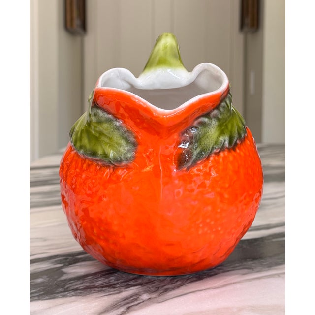 Mid 20th Century Vintage Majolica Style Citrus Motif Pitcher For Sale - Image 5 of 14