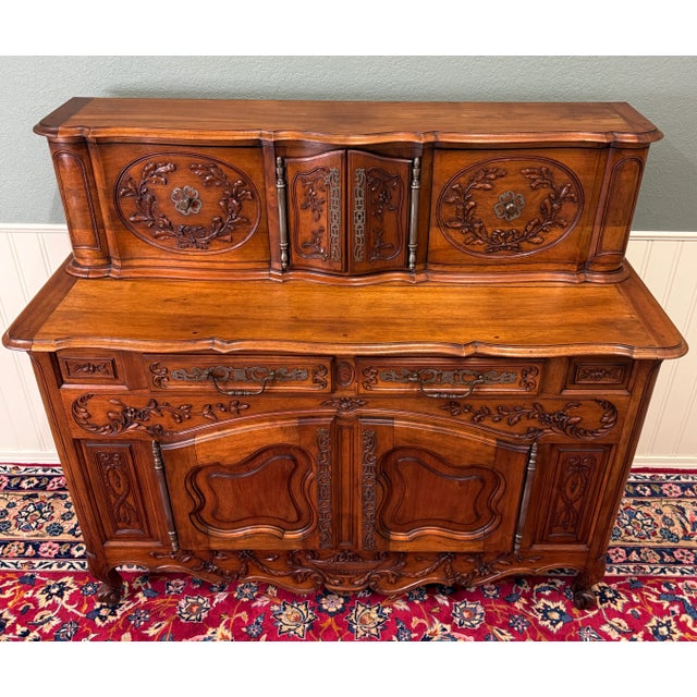 Antique French Buffet Sideboard Server Cupboard Panetiere Highly Carved Oak For Sale - Image 15 of 18