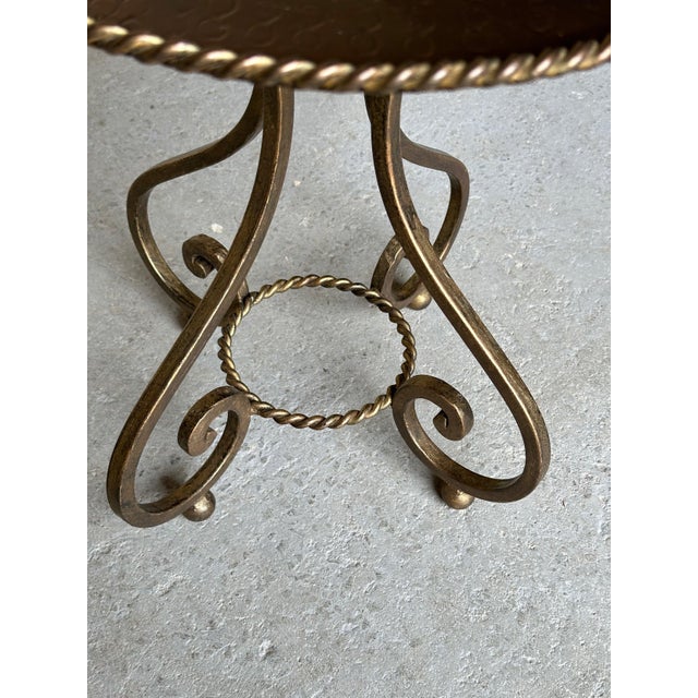 Vintage Spanish Gilt Iron Martini Drinks Table, 1950s For Sale - Image 14 of 17