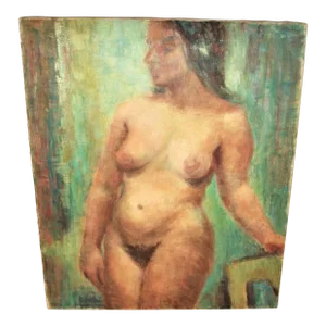 Vintage Painting Nude Study of a Woman Unframed