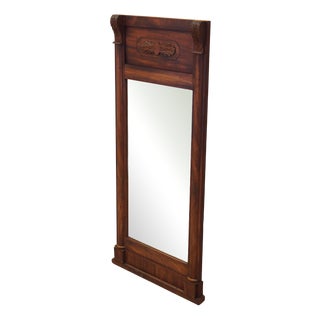 Danish Mirror with Wooden Frame, 1970s For Sale