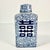 Cornflower Blue Mid-Century Boho Chic Chinoiserie Hollywood Regency Blue & White Square Happiness Ginger Jars For Sale - Image 8 of 8