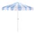 Meze 9 Ft Crank Umbrella, Baby Blue Cabana Stripe/White Pole For Sale