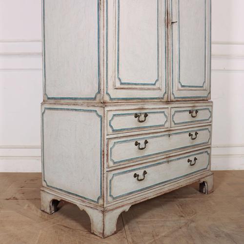 English Painted Linen Cabinet For Sale - Image 15 of 16