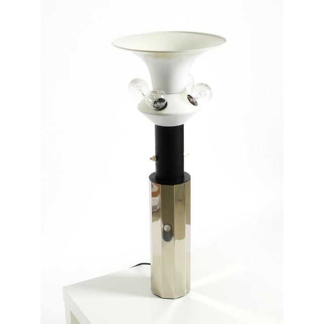 Large Metal and Chrome Decagonal Table Lamp, 1960s For Sale - Image 4 of 18
